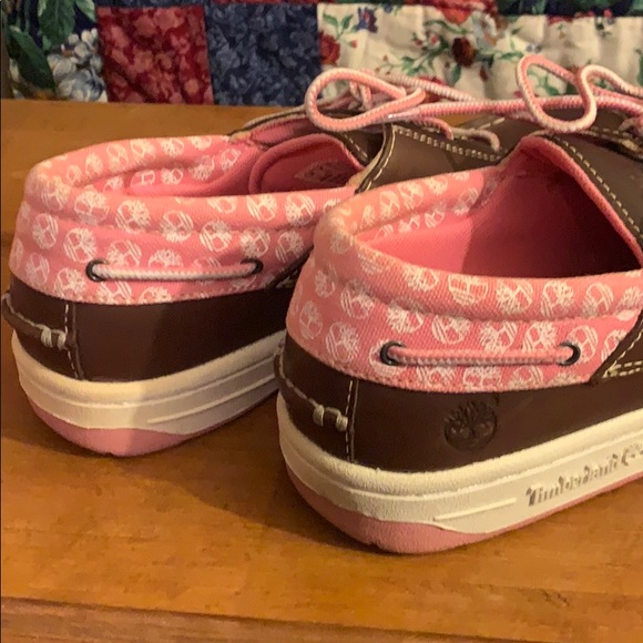 Timberland Brown and Pink Leather Dockside Shoes - Picture 6 of 8